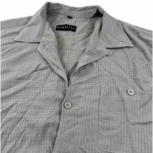 VTG Baracuta Camp Shirt Men 3XT 3X Tall‎ Acetate Rayon Gray Green Made In USA